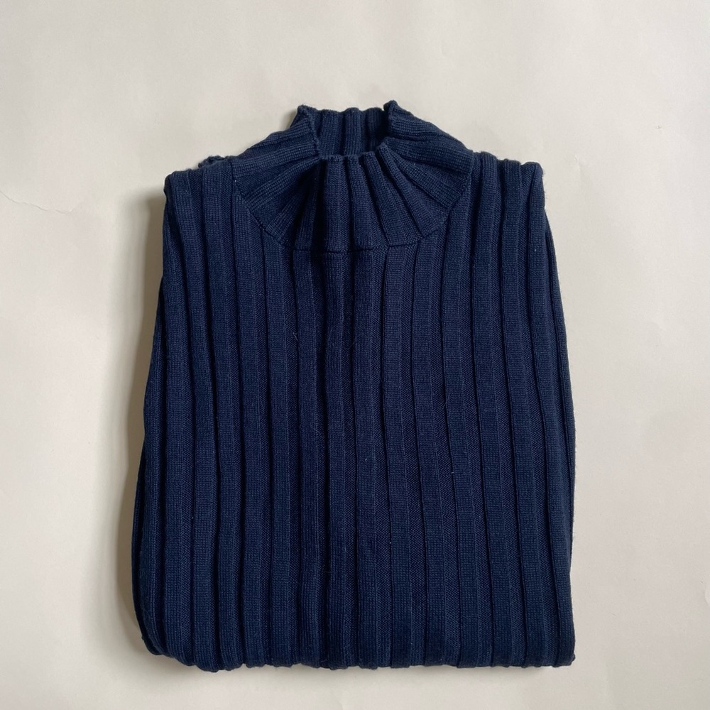 Séfr: M, Navy, Ribbed Mock Neck Sweater